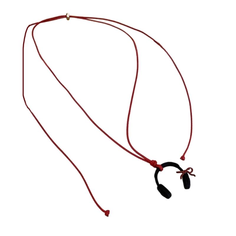 Elegant Headphone Pendant Necklace For Women Stylish Layering Jewelry Gift Trendy Minimalist Neck Chain Accessory