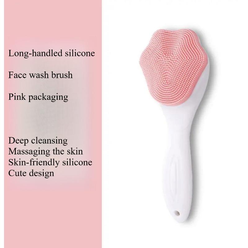 1PC face wash brush Internet celebrity soft hair deep brush silicone manual cat claw cleansing brush long handle artifact dirt face cleansing female