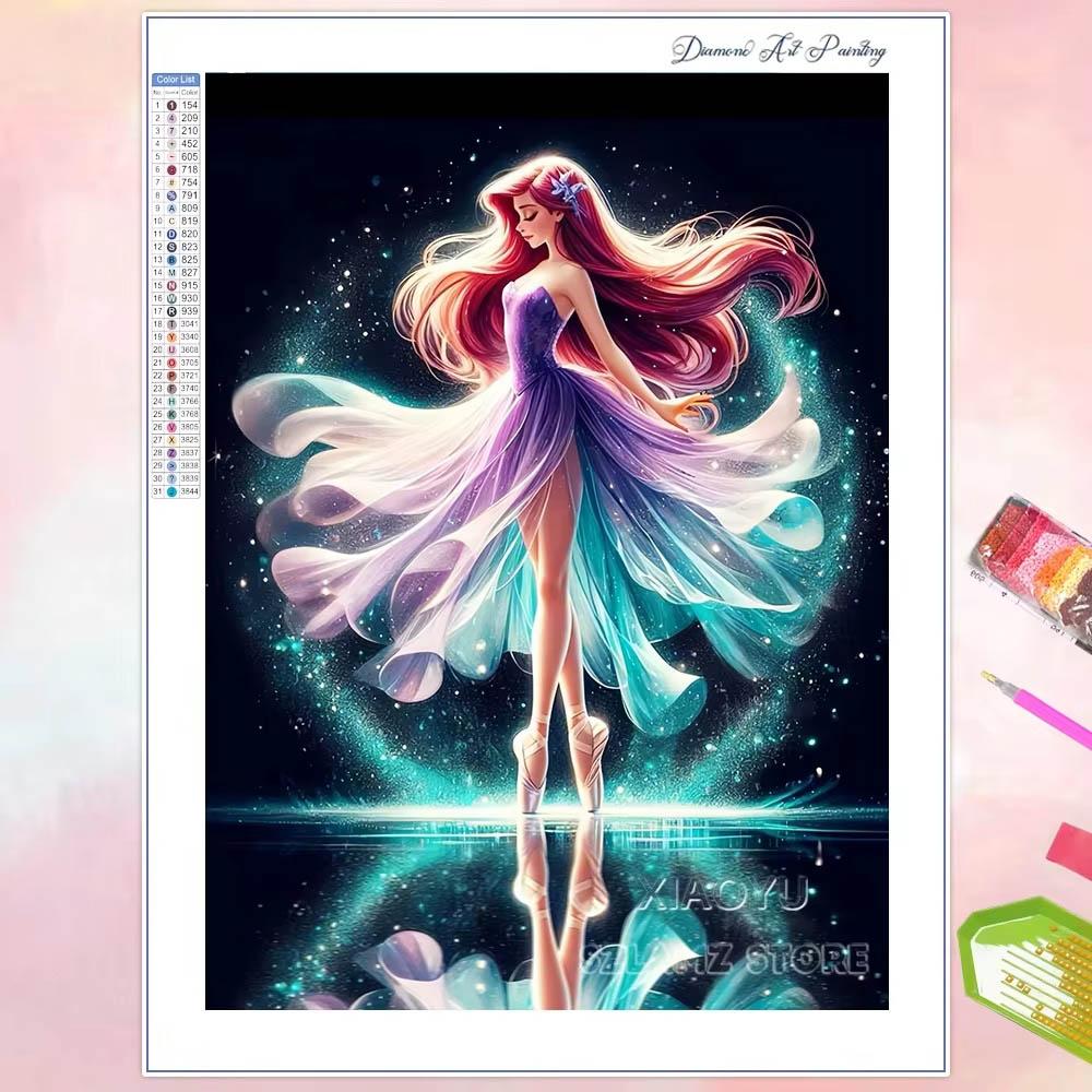 Bellissima Collezione Principessa Elfa del Balletto Pittura Diamante 5D Piena di Diamanti Pittura Diamante Applicata a Mano Kit Pittura Decorativa Animata