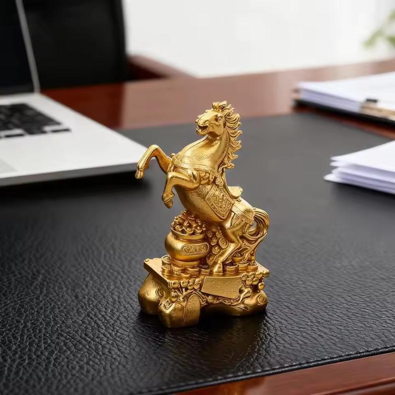 Socha 2026 Rok koně Feng Shui Zvířecí socha zvěrokruhu Zábavné hračky Ozdoba štěstí a bohatství Pro stolní desku Knihovnu