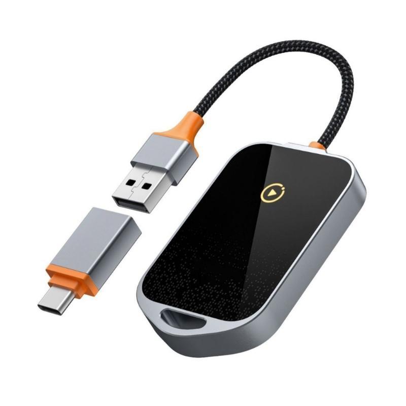 Wireless Adapter Auto 2 in 1 Dongle Builtin 2.4GHz/5.8GHz Wireless Connection Bluetooth-compatible