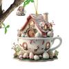 Coffee Cup House Easter Egg Ornaments Coffee Cup House Easter Egg Easter Pendant 2d Acrylic Flat Hangable Decor Easter Ornaments