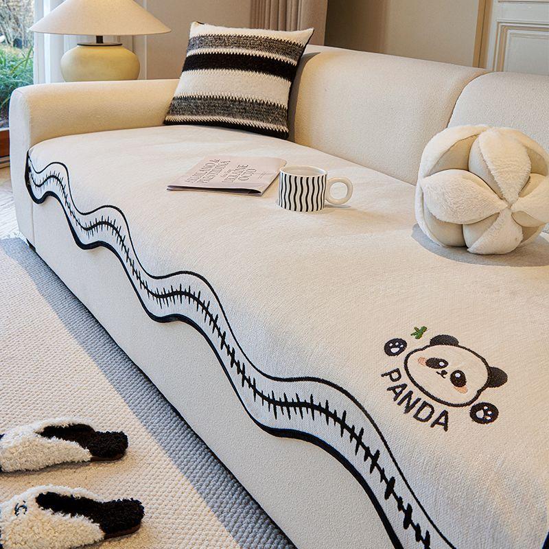 

Embroidery High-End Special-Shaped Sofa Cushion Universal In All Seasons New Straight Row Seat Cushion Fixed Non-Slip Cover 90*70cm