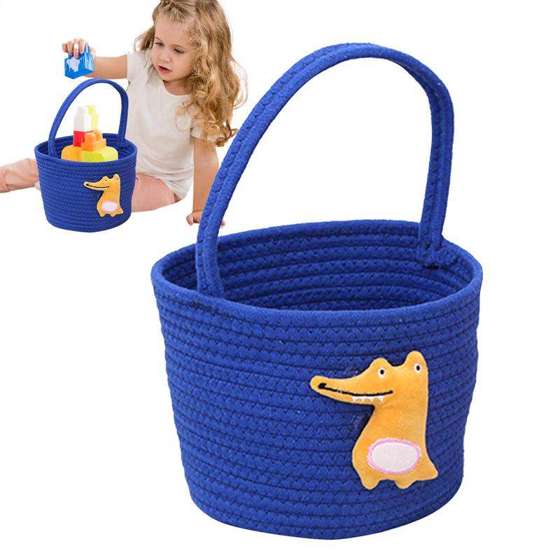 Woven Basket Woven Baby Laundry Blanket Basket Space-Saving Soft Bin Handheld Organizers for Room Easter Laundry Kids Dog China Mainland