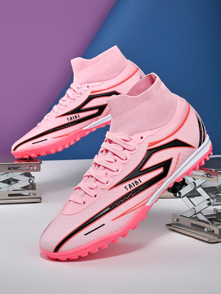 TF Soccer Cleats Children Boys Girls PU Fabric Upper Rubber Sole Non-slip Wear-resistant Training Shoes