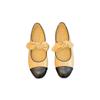 Bow contrasting color round head flat shoes early spring new leather temperament elegant women's shoes