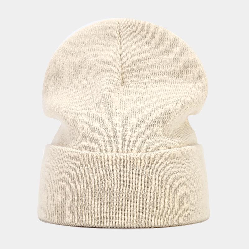 Custom Logo Knit Hat with Embroidered Letters - Women's & Men's Windproof Warm Beanie