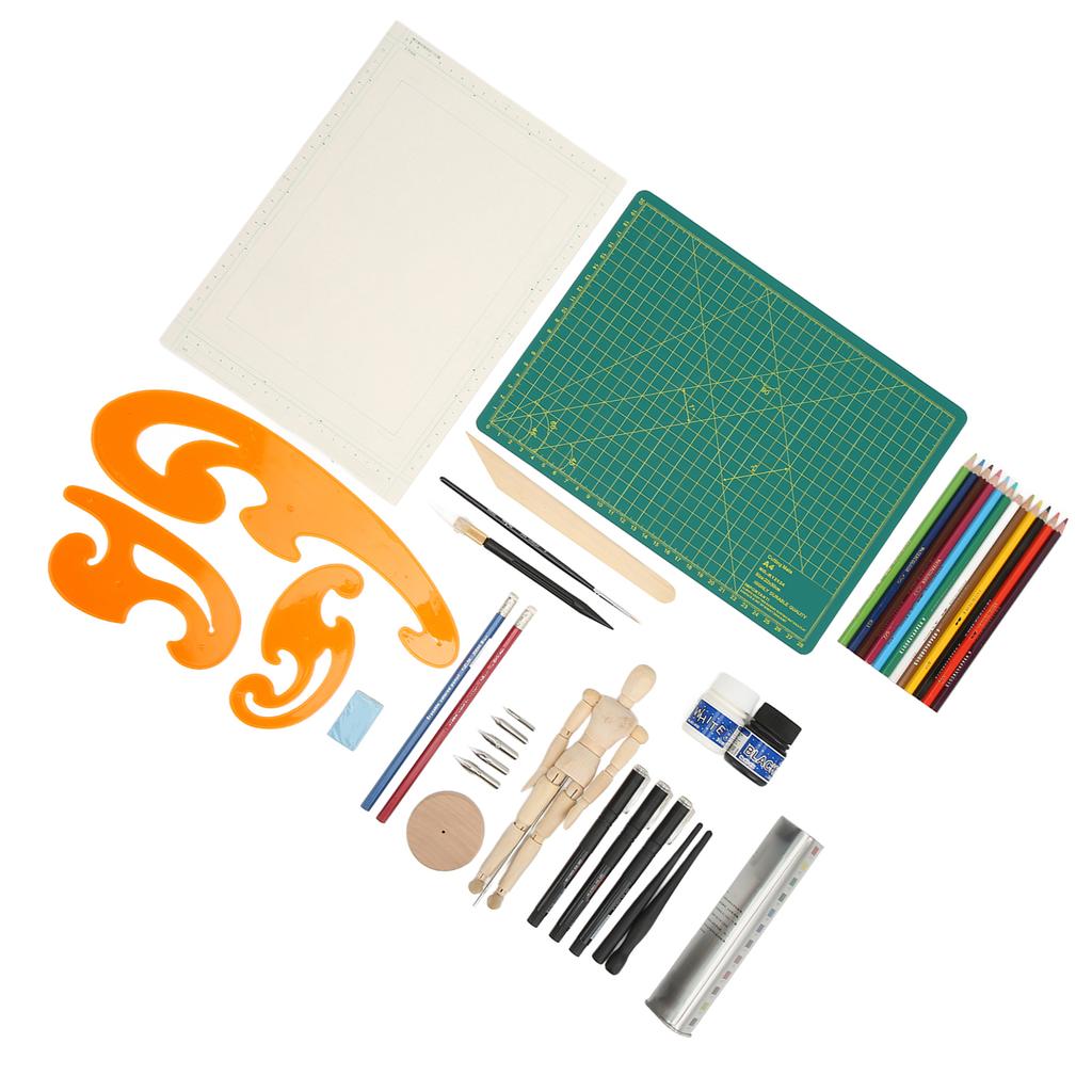 Cartoon Comic Drawing Kit Plastic Poplar Alloy Material A4 Paper Size Portable Carrying Comic Art