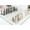 Hand Painted Medieval Crusader Knights of The Cross Christian VS Muslim Saladin Ottoman Empire Resin Chess Pieces with 15 by 15