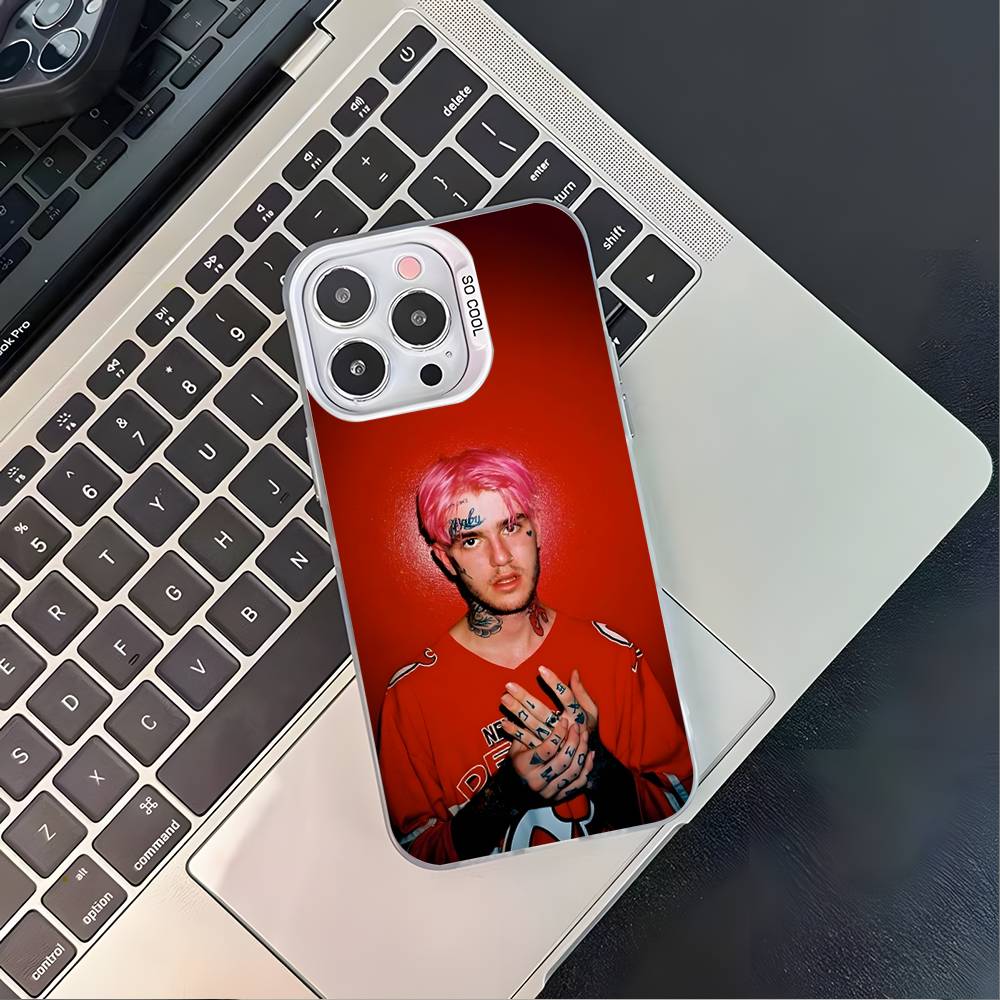 Rapper L-LIL Peep Handyhülle für iPhone 16,15,14,13,12,11,Pro,XS,Max,Plus,Mini,SE4,E Schwarz Matt Stoßfeste Hülle