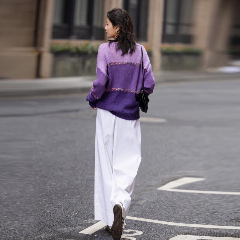 Women's Pure Cotton Pleated A-Line Wide-Leg Pants