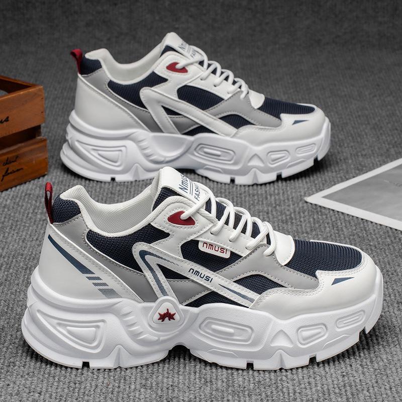 Men's shoes autumn new breathable mesh shoes men's trendy versatile thick-soled heightening sports and leisure shoes men's