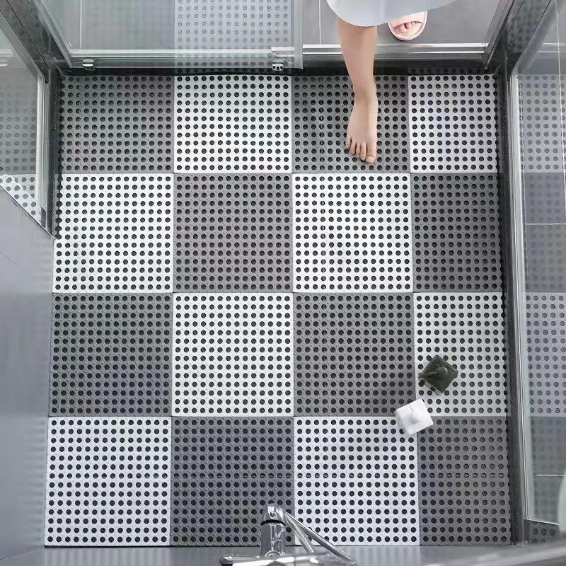 30x30cm Badezimmer Rutschfeste Matte Haushalt Badezimmer Toilette Spleißen Patchwork Bodenmatte Füße Matten Bad Dusche Wasserdichte Matten