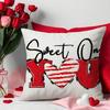 New Valentine's Day Pillow Love Letter Print Pillow Simple and Versatile Linen Pillow