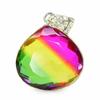 Lab Created 79Ct Bi-Color Tourmaline 925 Sterling  Silver Pendant Certified Gems
