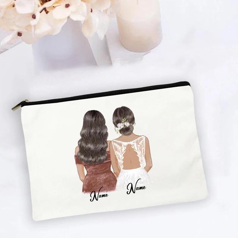 Personalised Makeup Bag Custom Name Cosmetic Bags Travel Toiletry Organizer Bride Storage Make Up Case Wedding Bridesmaid Gifts