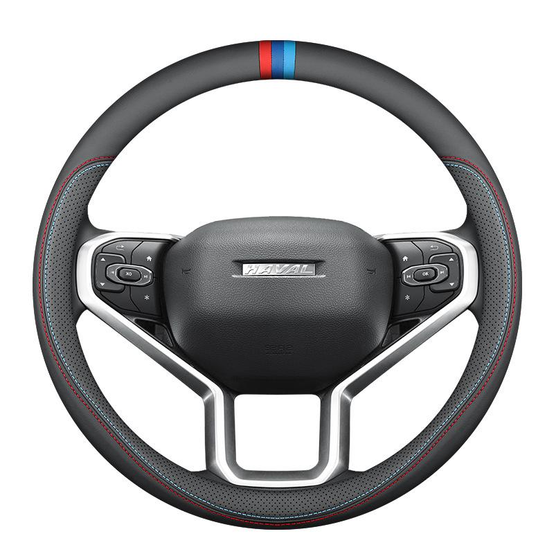 Genuine Leather Steering Wheel Cover for Haval H6, Coupe, M6, H2, H5, H4, H7, H9, F5, Big Dog