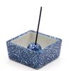 Square incense burnerincense holder with an octopus arabesque pattern, Mino ware, made in Japan, ceramic
