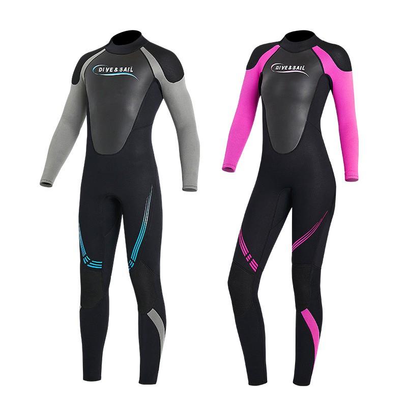 3MM Diving Suit Men's Warm Long-sleeved One-piece Women's Cold Surfing Snorkeling Swimming Pants