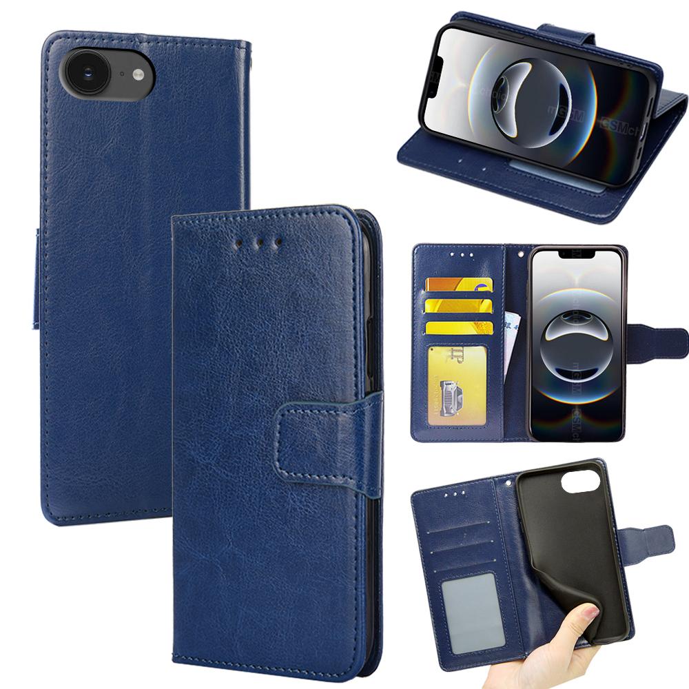 For iPhone 16e Case Wallet PU Leather + TPU Folding Stand Phone Cover
