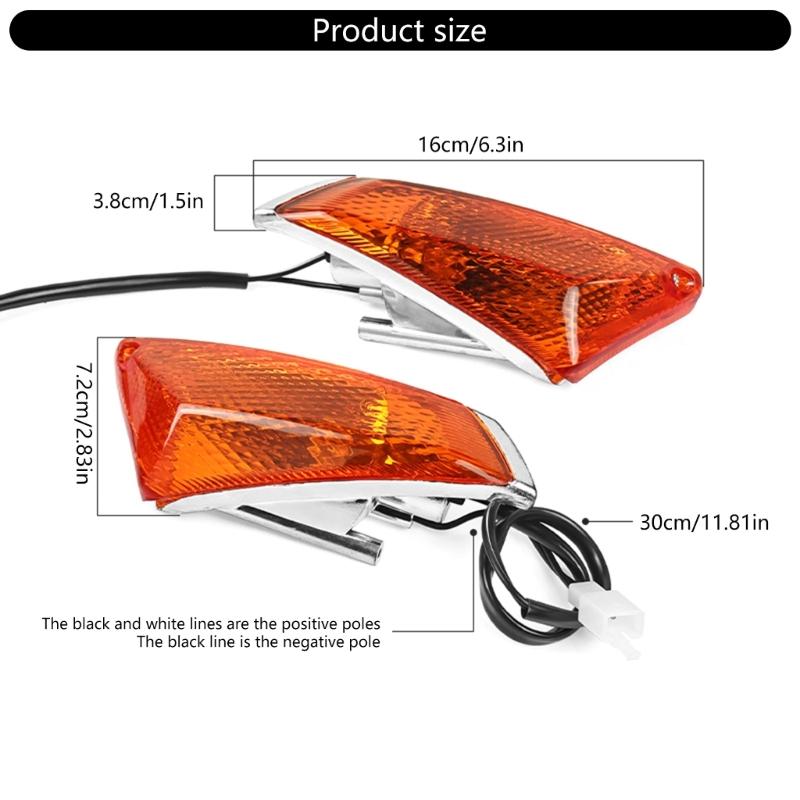 1 Pair Front/Rear Turn Signal Indicator Light Motorcycle LED Blinker Lamp for QS110-2 Turn Signal Indicator Waterproof