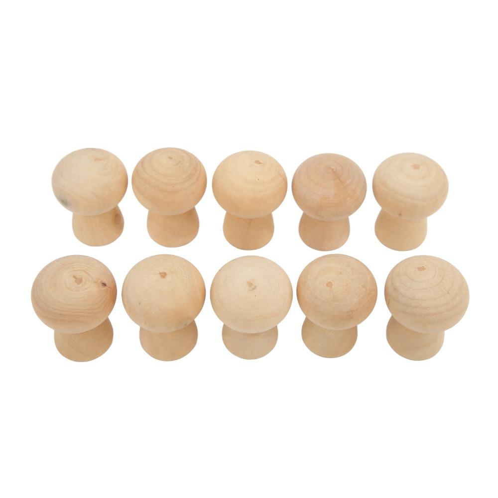 10pcs Unfinished Wooden Wooden Peg Dolls Wooden Mushroom Figurines DIY Arts Crafts Projects