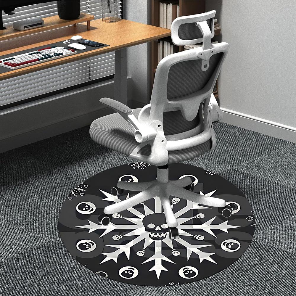 

1pc Skull Snowflake Design Chair Carpet for Office, Soft Flannel Throw Mat, Perfect for Office, Holiday Party Decoration Choice yy260209018 80cm by 80cm