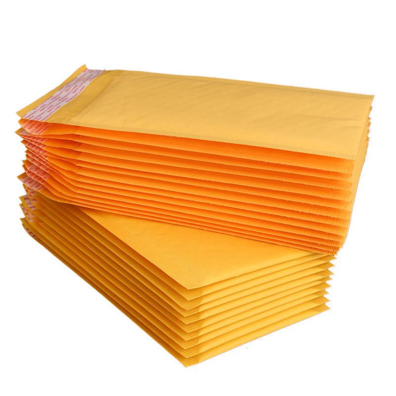 Yellow Kraft Shockproof Bubble Envelope – Pressure-Resistant Clothing Packaging Bag.