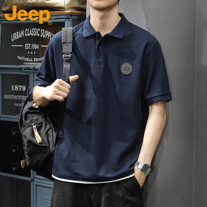 JEEP Men s Fake Two-piece Polo T-Shirt XL