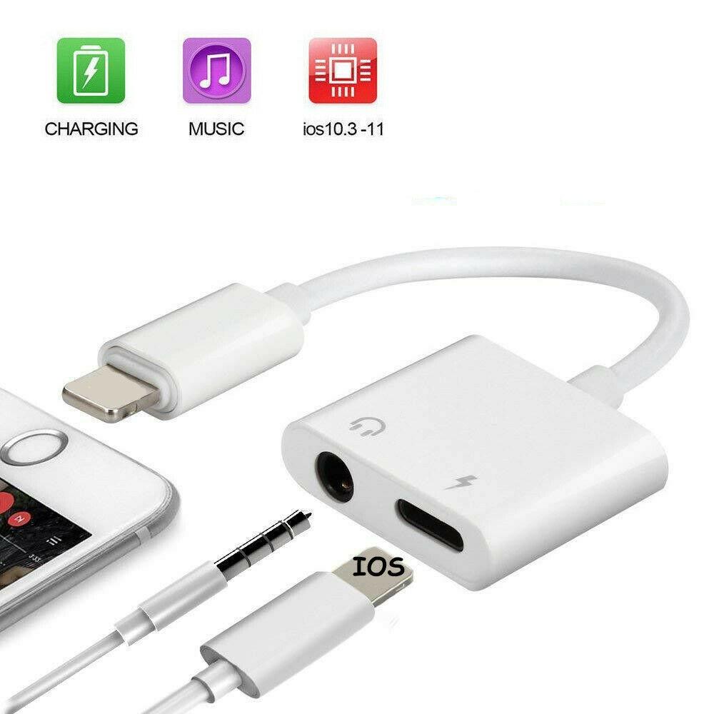 Buy Adapter For iPhone X 6s 7 8 Plus XS MAX Splitter Audio Earphone AUX