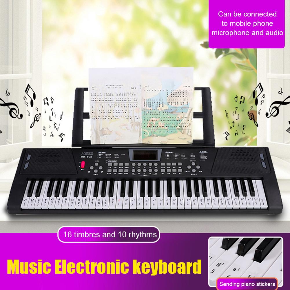 61-Key Piano Digital Music Electronic Keyboard Portable Professional Big Musical Keyboard Synthesizer Instrument Educational