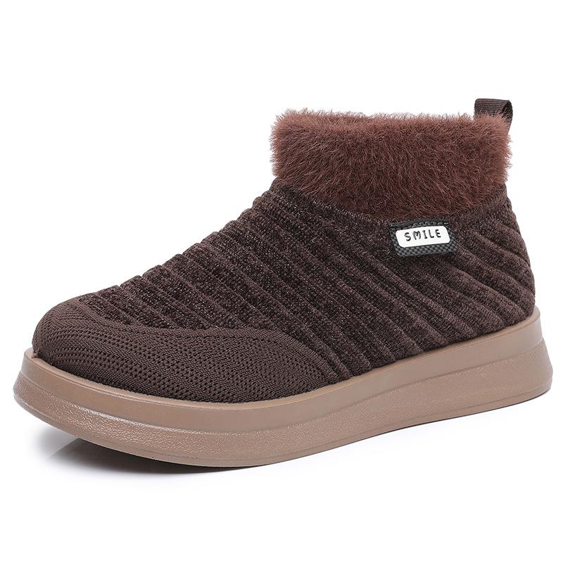 Women's Winter Snow Boots Fuzzy Faux Fur Lined Short Booties for Women Non-Slip Comfortable Fleece Indoor Outdoor House Shoes Warm Walking Shoes