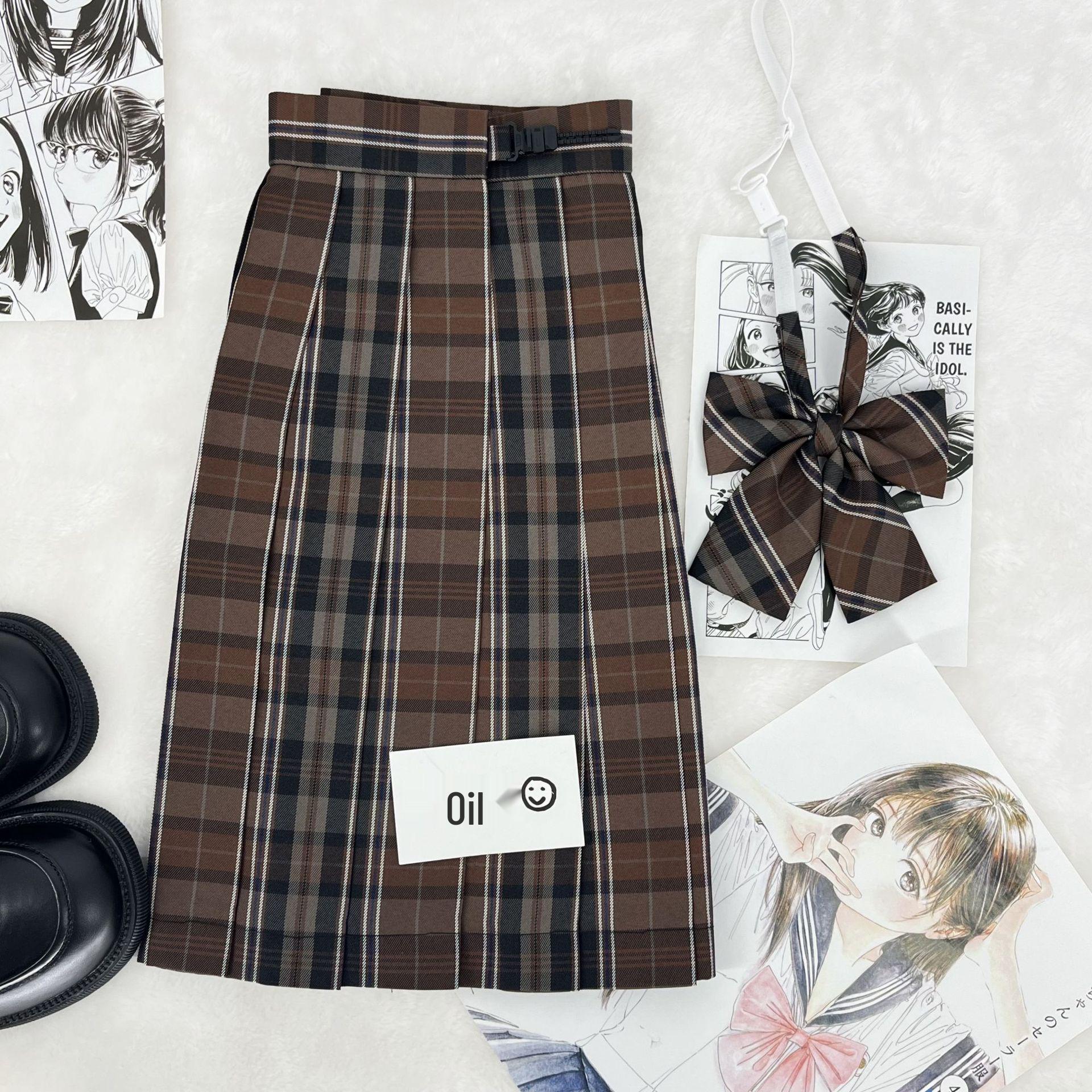 

Британский Кофе Японская Юбка Школьницы А-силуэта с Пледом JK с Завышенной Талией S