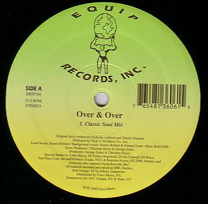 12inch Record KENNY BOBIEN - Over & Over ERI9704 Equip Records 1998 US Dance & Electronica Used