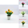 Artificial Gossampinus Malabarica Decorative Flower Pot With Plastic Flowers For Bedroom