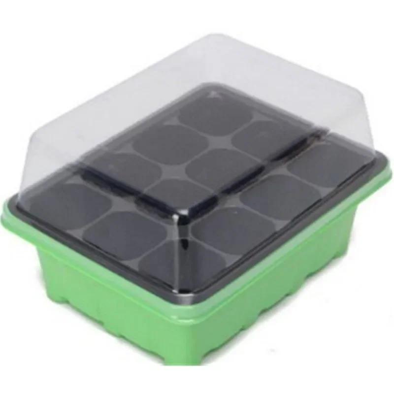 The Seedling Tray Is Sent To The Seedling Device with a Label Special Pot Nutrition Box and a Plastic Bowl Rectangular Support
