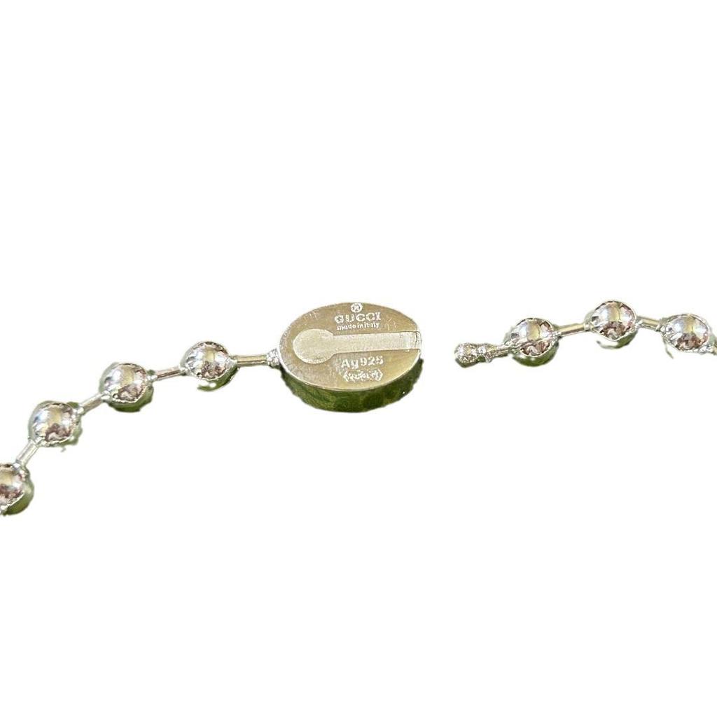 Green Enamel Double G 925 Sterling Silver Bracelet - Trendy and Elegant Design