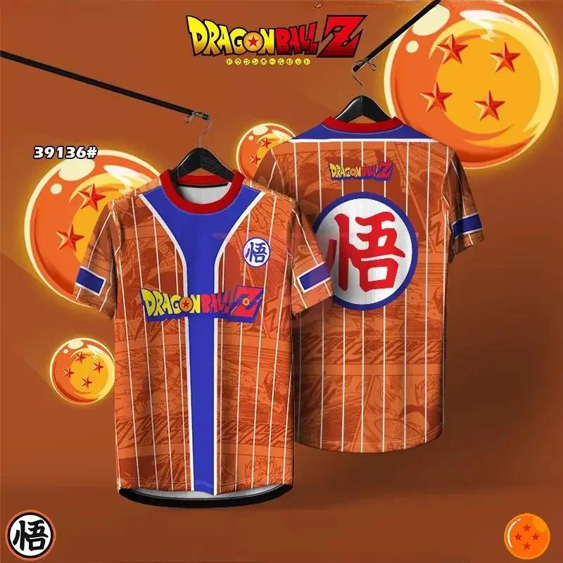 2026 Letnia Koszulka Fitness Dragon Ball Retro Męska Oversize Drukowana 3D Krótki Rękaw Rodzinna Unisex Dziecięca Koszulka Sportowa