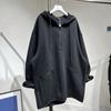 Oversize Loose Mid-length Pocket Sweatshirt for Women with Autumn Half Zipper Hooded Casual Loose Solid Color Pullover