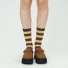 METAL STRIPE SOCKS_brown stripe
