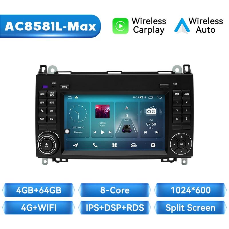Bezdrátové autorádio Carplay Android 12 pro Mercedes-Benz B200 Sprinter W906 W639 třídy AB W169 W245 Viano Vito 8GB 128GB DSP GPS