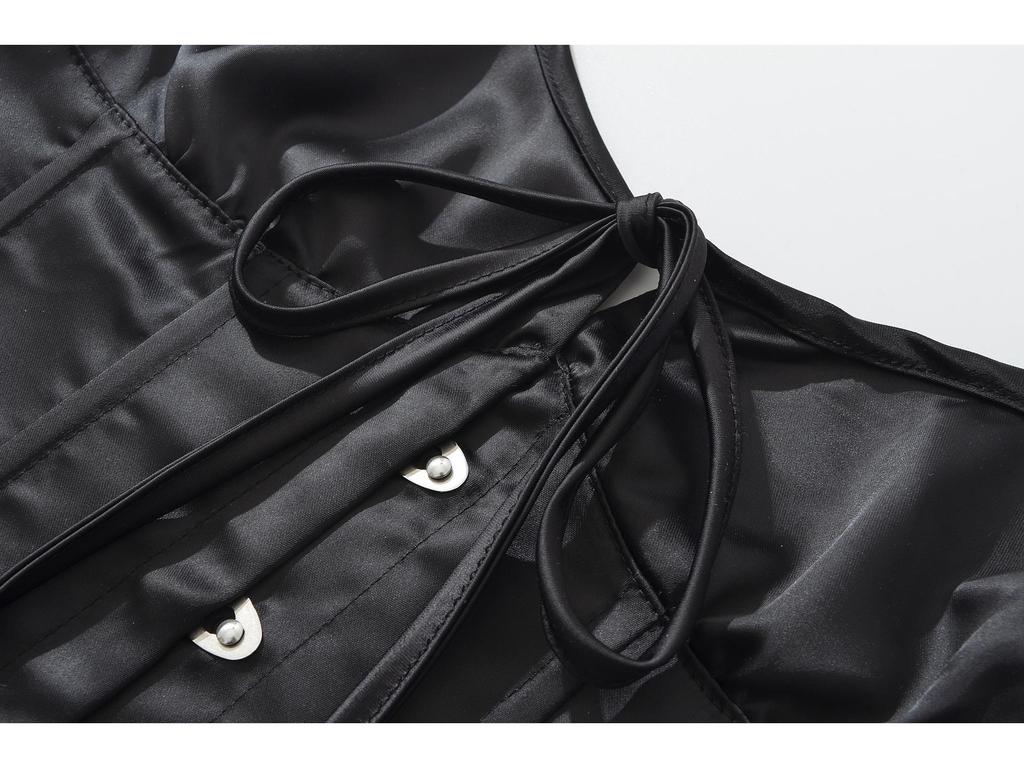 European Satin Solid Color Halter Neck Camisole for Women – Adjustable Tie-Up Back, Sexy and Chic Design