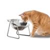 Raised Cat Bowls Tilted Neck Guard Cat Food Bowl 304 Stainless Steel Shatter-resistant Elevated 15° Pet Supplies for Puppy Cat