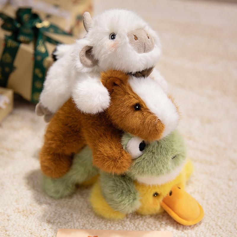 Cute Little Animal Pony Frog Doll Plush Toy Cow Doll Child Company Soothing Doll
