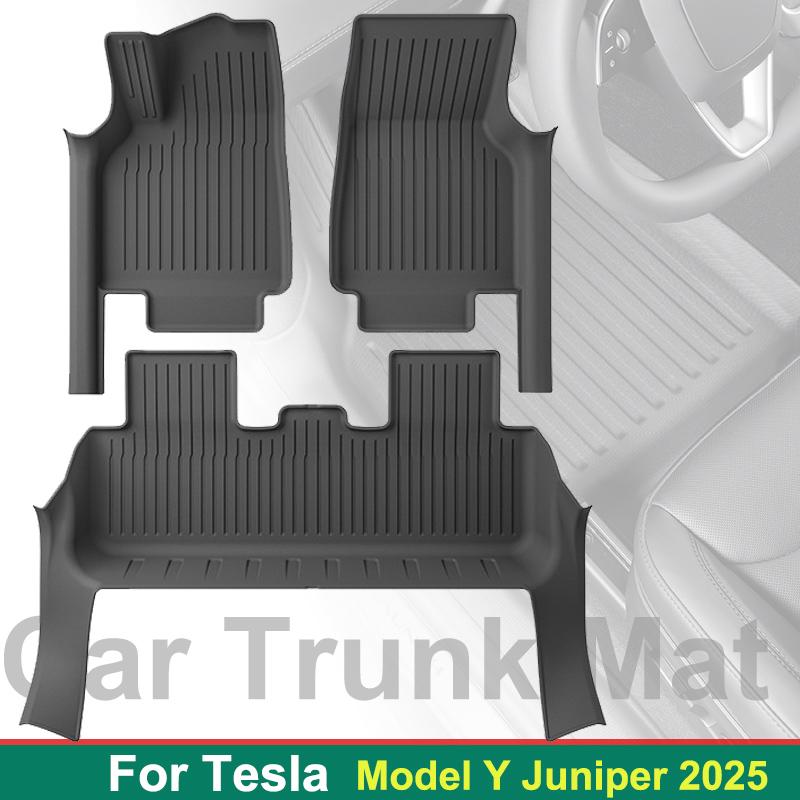 For Tesla Model Y Juniper 2025 Model 3 Highland 2025 Car Trunk Mat Luggage Mat TPE Waterproof Anti-Slip Set Floor Liner Mat
