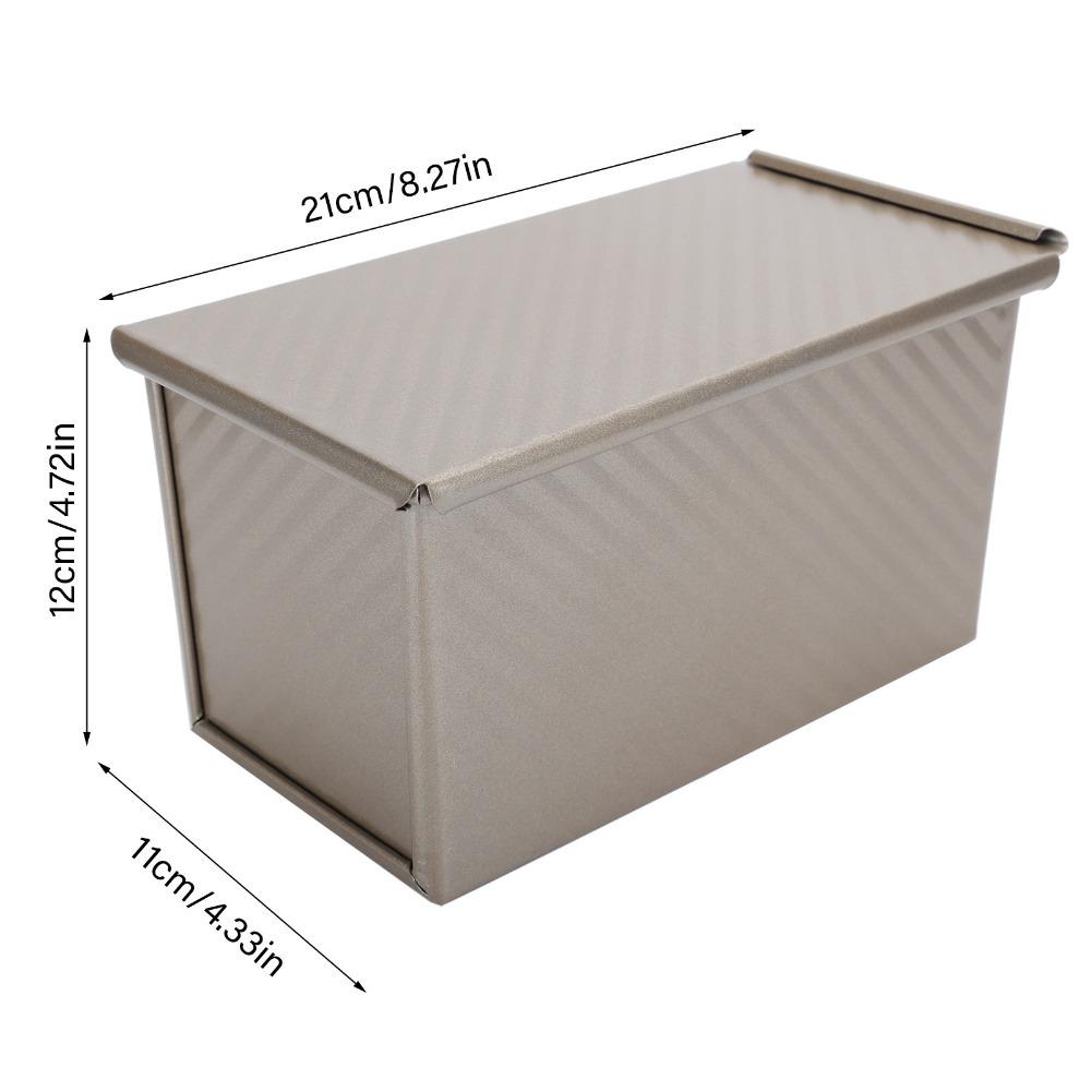 450g Capacity Pullman Loaf Pan Non Stick Coating Carbon Steel Toast Box Bottom Vent Holes Corrugated Design Loaf Pan with Lid