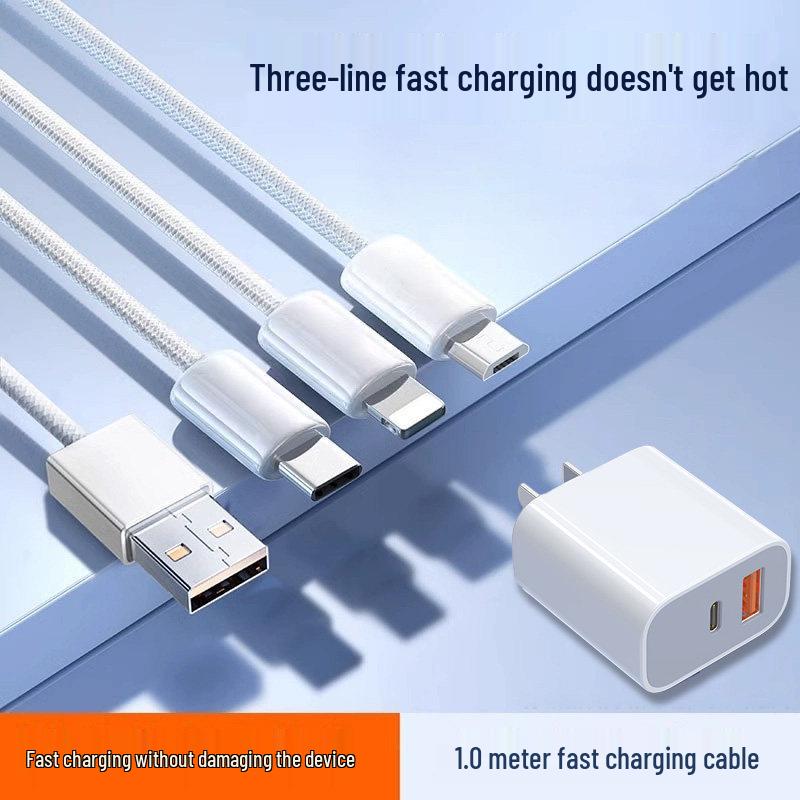 Boxin 120W 3-in-1 Fast Charging Cable for Apple & Android Devices