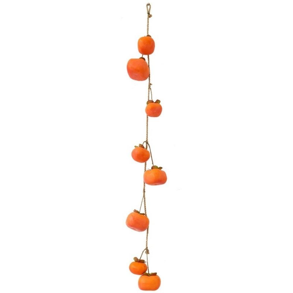 

New 85cm Simulation Persimmon String DIY 8 Fruits Wall Hanging Ornament PVC Fake Persimmon Pendant Home Decor