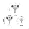 3 Piece Kitchen Funnel Set with Handles, Filling Bottles, Funnels for Transferring Ingredients,
