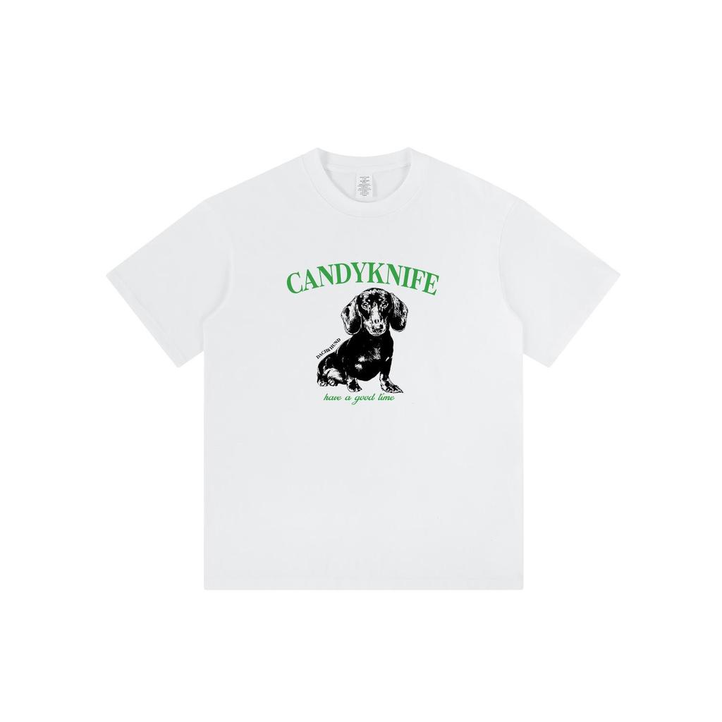 Women's Summer Chic Puppy Print Cotton T-Shirt
